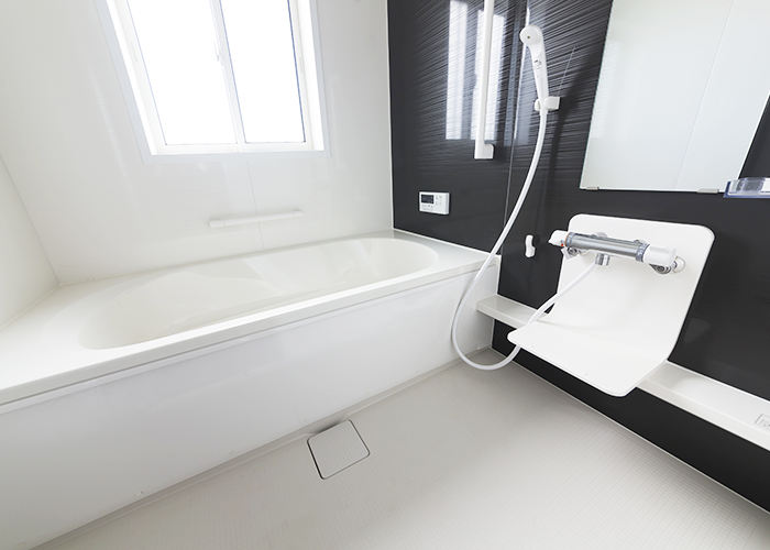 Clean bathroom after thorough removal of water stains and mold